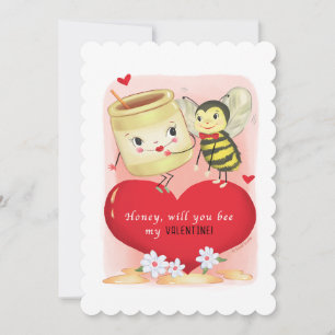 Tarjeta Festiva Honey Y Bee Vintage Valentine