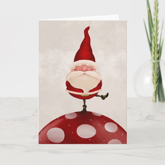 Tarjeta Festiva Hongo de Papá Noel (Anverso)