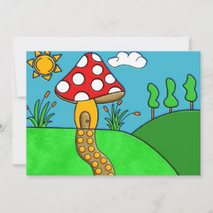 Tarjeta Festiva hongo rojo