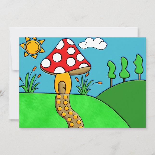 Tarjeta Festiva hongo rojo (Anverso)