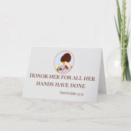 Tarjeta Festiva Honrarla Por Todas Sus Manos, Verso De Biblia