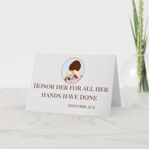 Tarjeta Festiva Honrarla Por Todas Sus Manos, Verso De Biblia