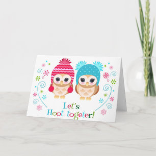 Tarjeta Festiva Hoot junto