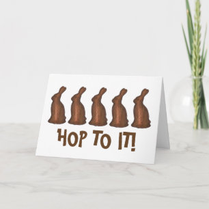Tarjeta Festiva Hop To It Happy Easter Chocolate Bunny Rabbits