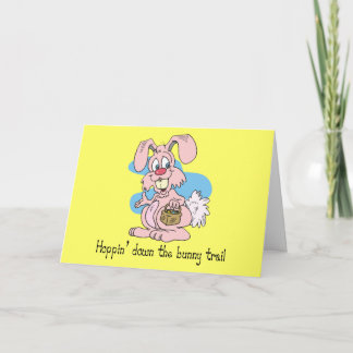 Tarjeta Festiva Hoppin abajo del rastro del conejito