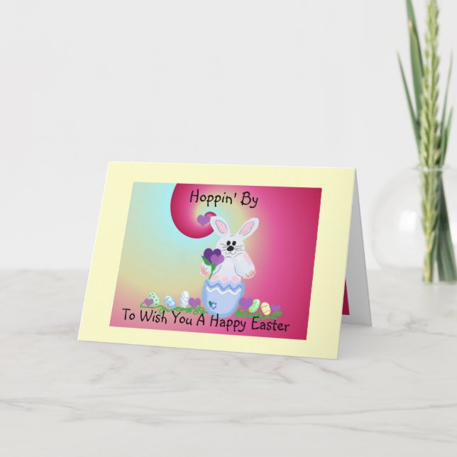Tarjeta Festiva Hoppin cerca para desearle un Ea feliz… (Anverso)