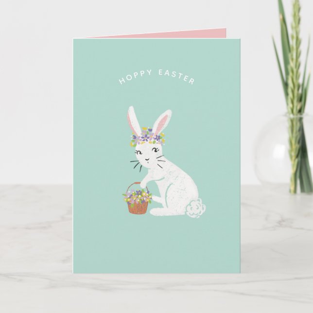 Tarjeta Festiva Hoppy Easter Bunny (Anverso)