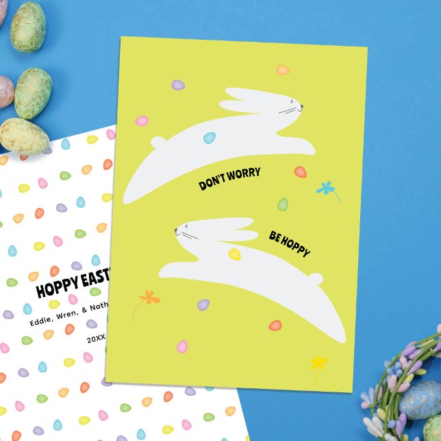 Tarjeta Festiva Hoppy Easter Bunny | Modern Minimal Easter  (Subido por el creador)