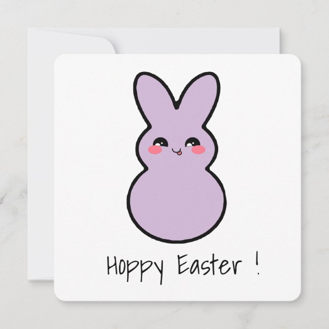 Tarjeta Festiva Hoppy Easter Cute Bunny (Anverso)