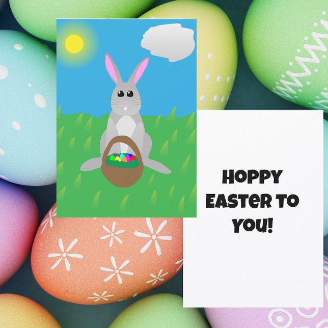 Tarjeta Festiva Hoppy Easter! Flat (Subido por el creador)