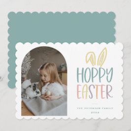 Tarjeta Festiva Hoppy Easter Photo Holiday Card