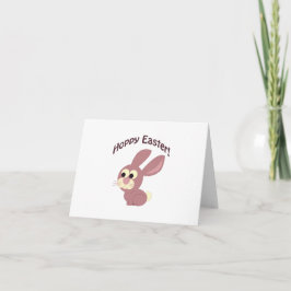 Tarjeta Festiva Hoppy Easter Pink Bunny
