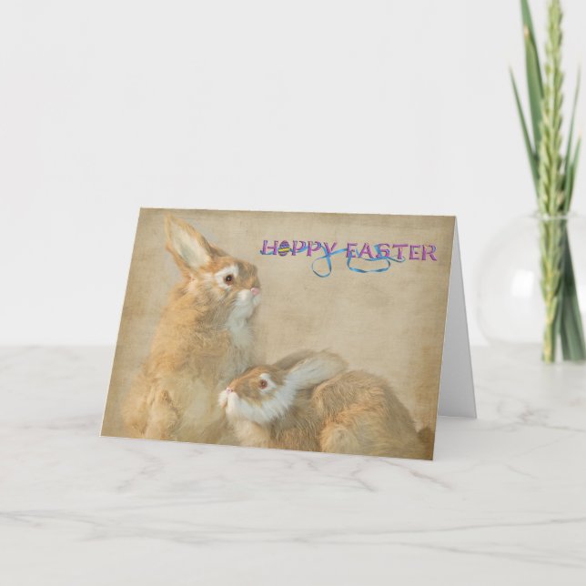 Tarjeta Festiva Hoppy Hares (Anverso)