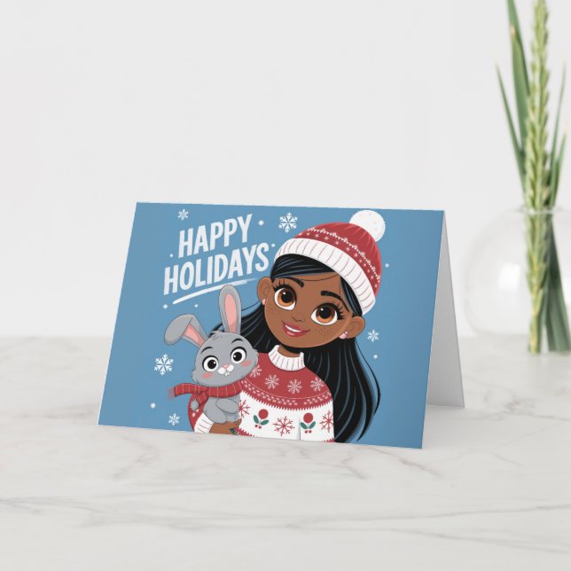 Tarjeta Festiva Hoppy Holidays (Anverso)