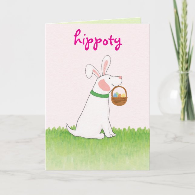 Tarjeta Festiva Hoppy Tails & Easter Trails Funny Goodog (Anverso)