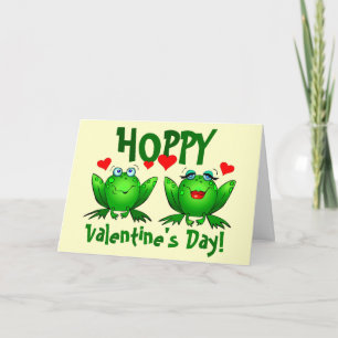 Tarjeta Festiva Hoppy Valentines Happy Frogs Blank Cards