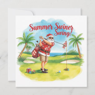 Tarjeta Festiva Hora de verano del Golf Santa Navidades