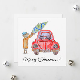 Tarjeta Festiva ¡Hora del árbol de Navidad!