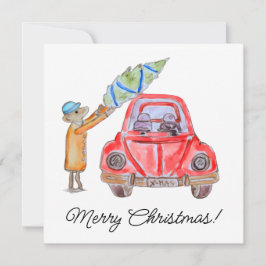 Tarjeta Festiva ¡Hora del árbol de Navidad!