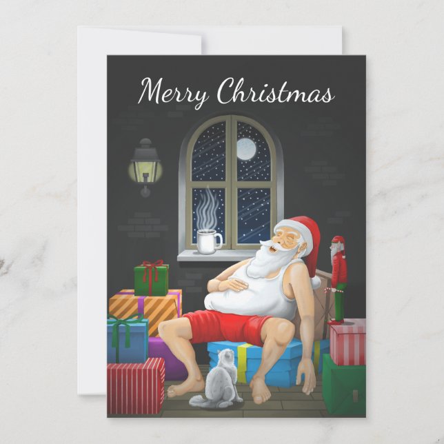 Tarjeta Festiva Hora del café de Santa Claus (Anverso)