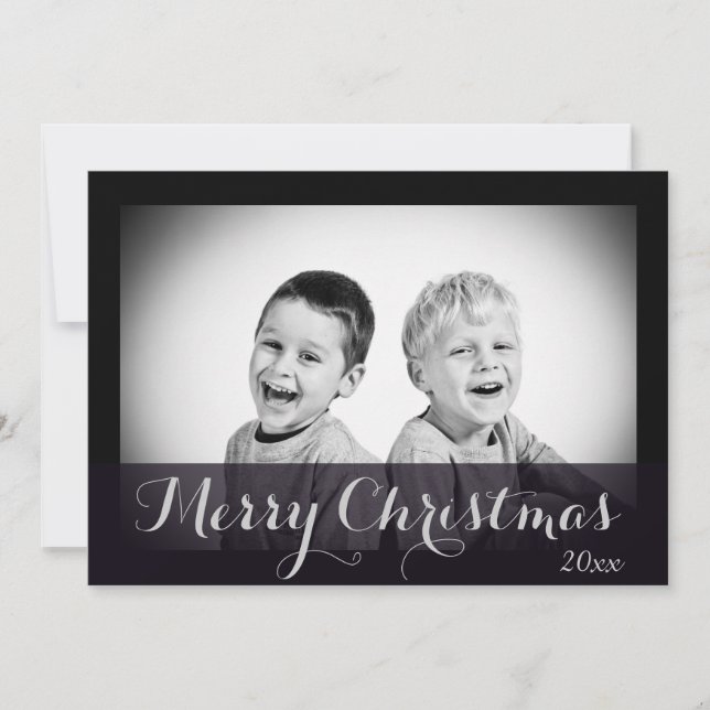 Tarjeta Festiva Horizontal Landscape Custom Photo Christmas Card (Anverso)