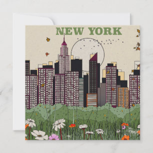 Tarjeta Festiva Horizonte de la ciudad de Nueva York