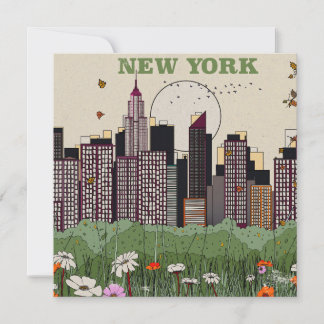 Tarjeta Festiva Horizonte de la ciudad de Nueva York