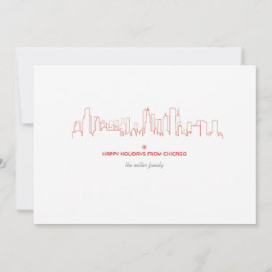 Tarjeta Festiva Horizonte del día de fiesta de Chicago - con el