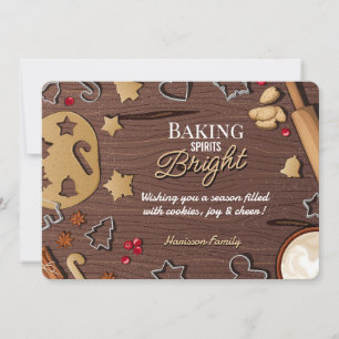 Tarjeta Festiva Horneando Espíritus Brillantes Galletas Navideñas 