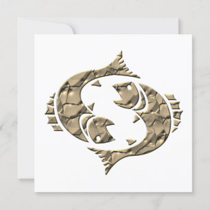 Tarjeta Festiva Horoscopio moderno Rótulo Zodiaco Pisces