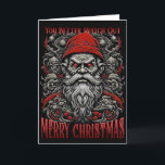 Tarjeta Festiva Horror Santa Navidades<br><div class="desc">Un diseño de Navidades con temática de horror con un Papá Noel aterrador . ...  . viendo.</div>