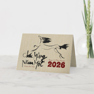 Tarjeta Festiva Horse de pintura original Año Nuevo Vietnamita 202