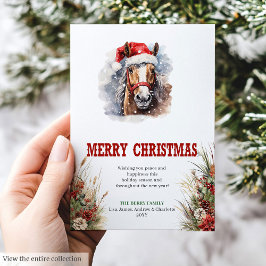Tarjeta Festiva Horseshoe charm Christmas greeting card design