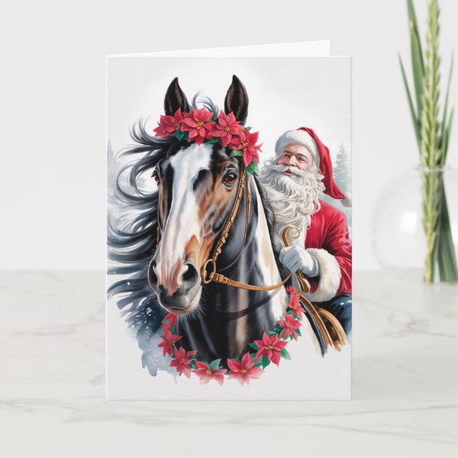 Tarjeta Festiva  Horsey Christmas Greeting Card  (Anverso)