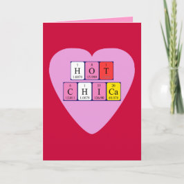 Tarjeta Festiva Hot Chica periodic table Valentine card