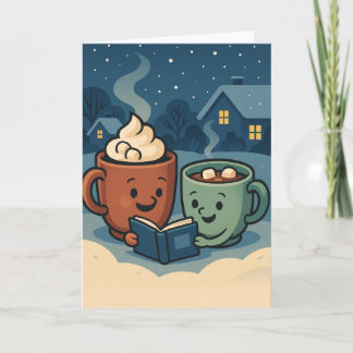 Tarjeta Festiva Hot Cocoa Book Club - Frost & Cheer