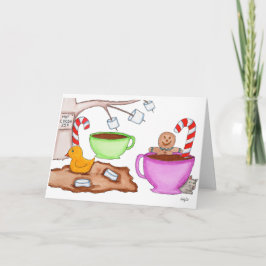 Tarjeta Festiva Hot Cocoa Winter Christmas