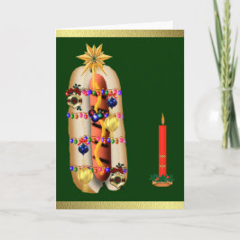 Tarjeta Festiva Hotdog navidades