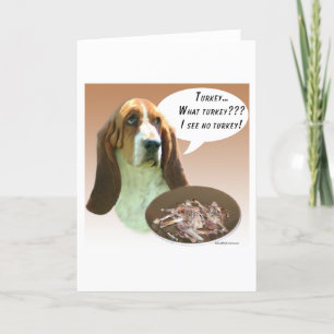 Tarjeta Festiva Hound Basset Turquía