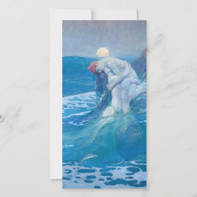 Tarjeta Festiva Howard Pyle - La Sirenita (Anverso)