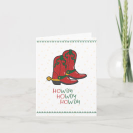 Tarjeta Festiva HOwdy HOwdy Navidades Cowboy Boots Foto
