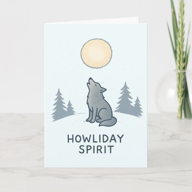 Tarjeta Festiva Howliday Spirit - Funny Christmas Card (Anverso)