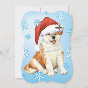 Tarjeta Festiva Howlidays feliz Akita