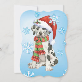 Tarjeta Festiva Howlidays feliz great dane