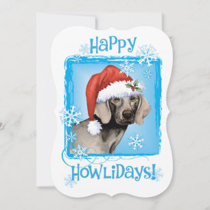 Tarjeta Festiva Howlidays feliz Weimaraner