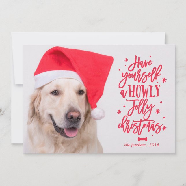 Tarjeta Festiva Howly jolly navidades_ Holiday Photo Card (Anverso)