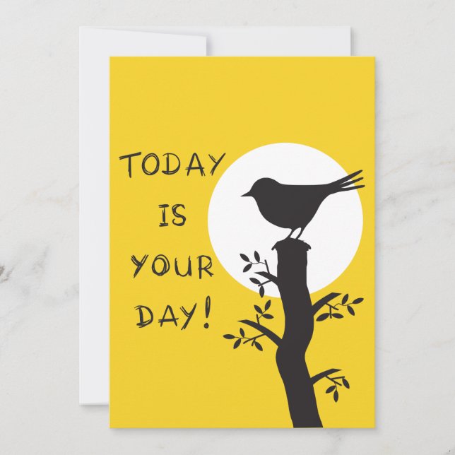 Tarjeta Festiva Hoy es tu día - cita inspiradora a mano (Anverso)