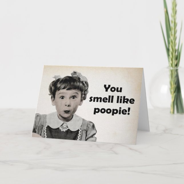 Tarjeta Festiva Hueles A Poopie Card (Anverso)