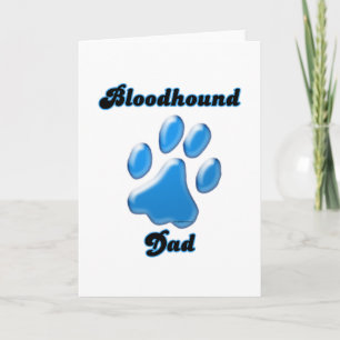Tarjeta Festiva Huella azul de Bloodhound Dad
