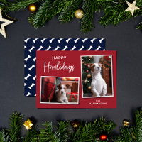 Huesos de perros rojos y azules Felices Howlidays